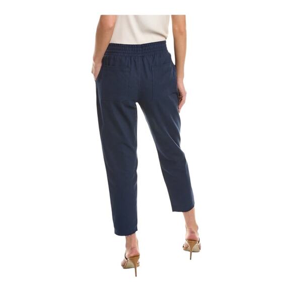 Area Stars NWT Women’s Navy Blue Ali Cropped Drawstring Cut Hem Pants Large - Picture 2 of 16